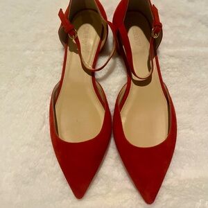 J.Crew Red Suede Flats